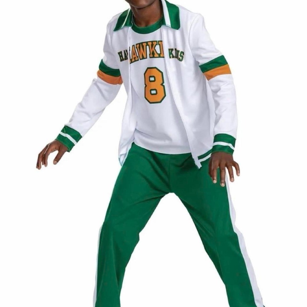 Disguise Stranger Things Lucas Costume Boys 10-12 Hawkins Tracksuit Green White
